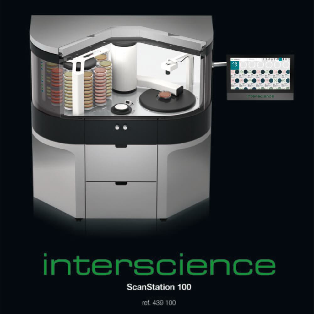 ScanStation 200 is a unit centralizing incubation, detection and counting of Petri dishes. Colonies are detected & counted as soon as they appear, from the beginning of the incubation.